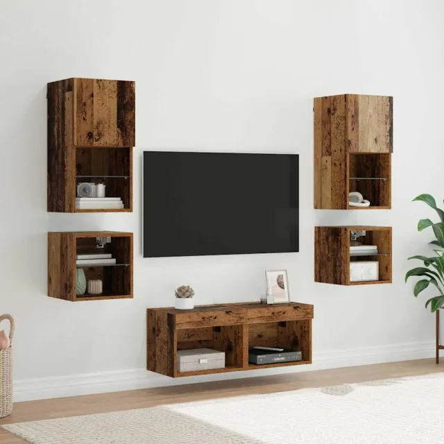 vidaXL TV Wandmeubels 8 st 30,5 x 30 x 60 cm Oudhout Bruin