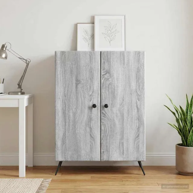 vidaXL Dressoir Grijs sonoma 66 x 34,5 x 90 cm Bewerkt hout, foto 2