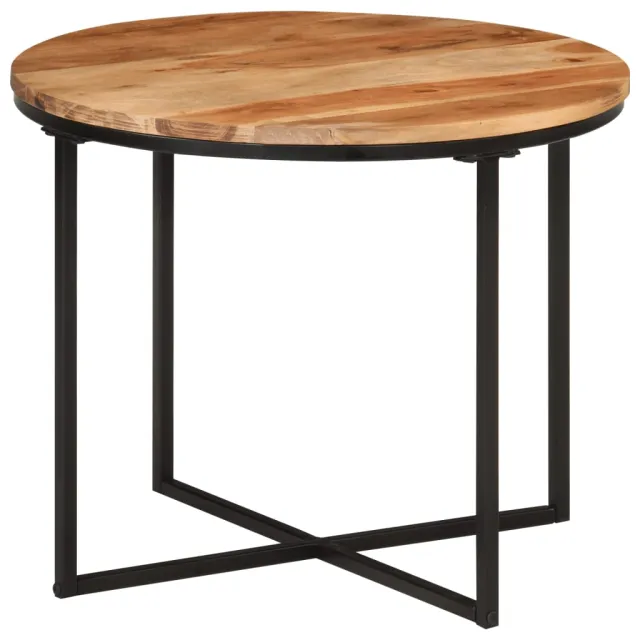 vidaXL Salontafel 55x55x45 cm massief acaciahout en ijzer Bruin
