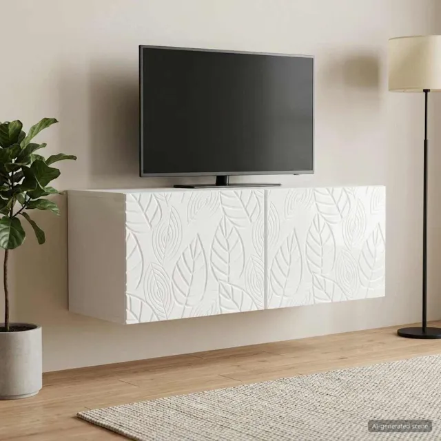 vidaXL Wandbeugel TV-kast 98 x 31 cm Hoogglans Wit, foto 2
