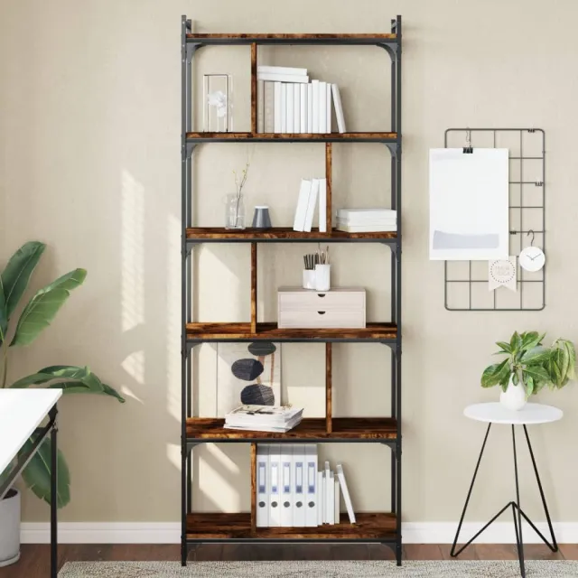 vidaXL Boekenkast 6-laags 76x32x192 cm bewerkt hout gerookt eikenkleur, foto 2
