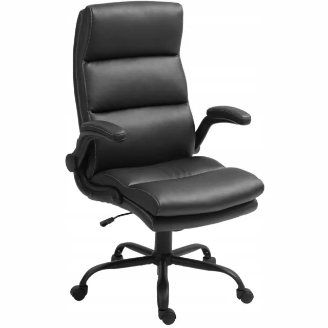 Furnitex FB 48-FX - Bureaustoel - Zwart kunstleer - TILT-kantelmechanisme - Opklapbare armleuningen