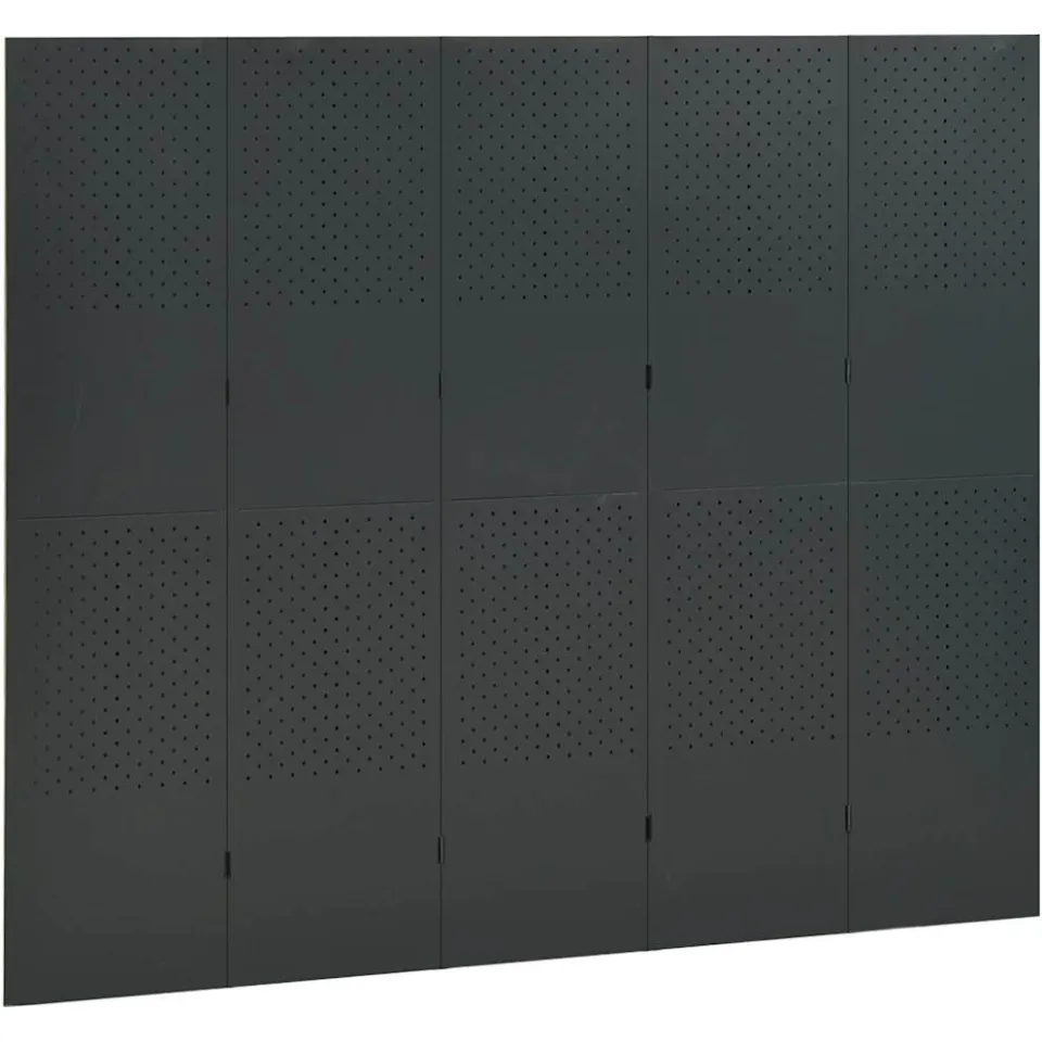 vidaXL Kamerscherm met 5 panelen 200x180 cm staal antracietkleurig, foto 4