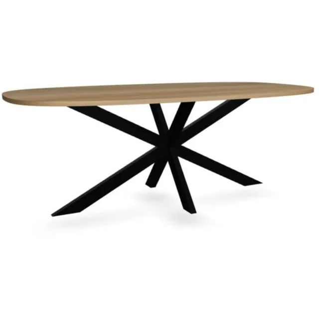 Lizzely Garden & Living Eettafel Deens ovaal 240cm lichtbruin Hero ovale eetkamer tafel
