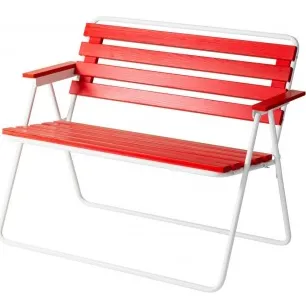 Trendyard Opvouwbare Tuinbank Retro Wit/Rood