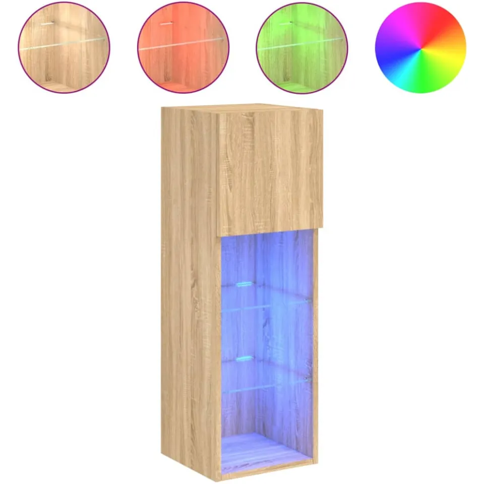 vidaXL Tv-meubel met LED-verlichting 30,5x30x90 cm sonoma eikenkleurig, foto 3