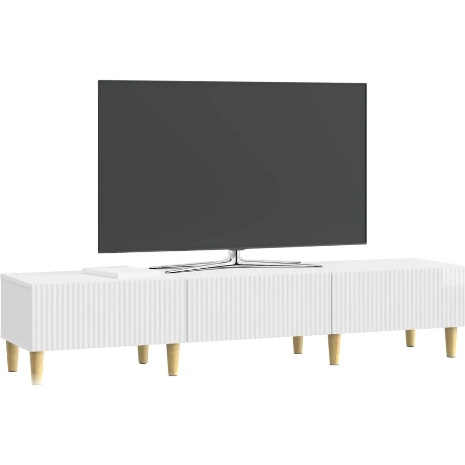 vidaXL TV-kast met lade Hoogglans Wit 147 x 34,5 x 30 cm Bewerkt hout, foto 3