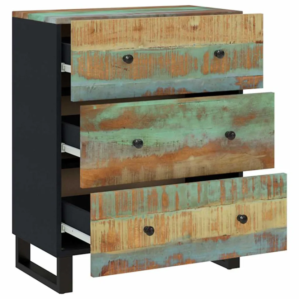 vidaXL Dressoir 60x33x75 cm massief gerecycled hout bruin, foto 4