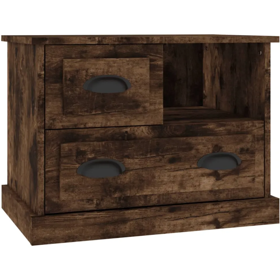 vidaXL Nachtkastje 60x39x45 cm gerookt eikenkleurig Bruin
