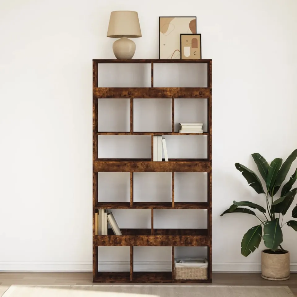 vidaXL Boekenkast 100x33x187,5 cm bewerkt hout gerookt eikenkleurig, foto 2