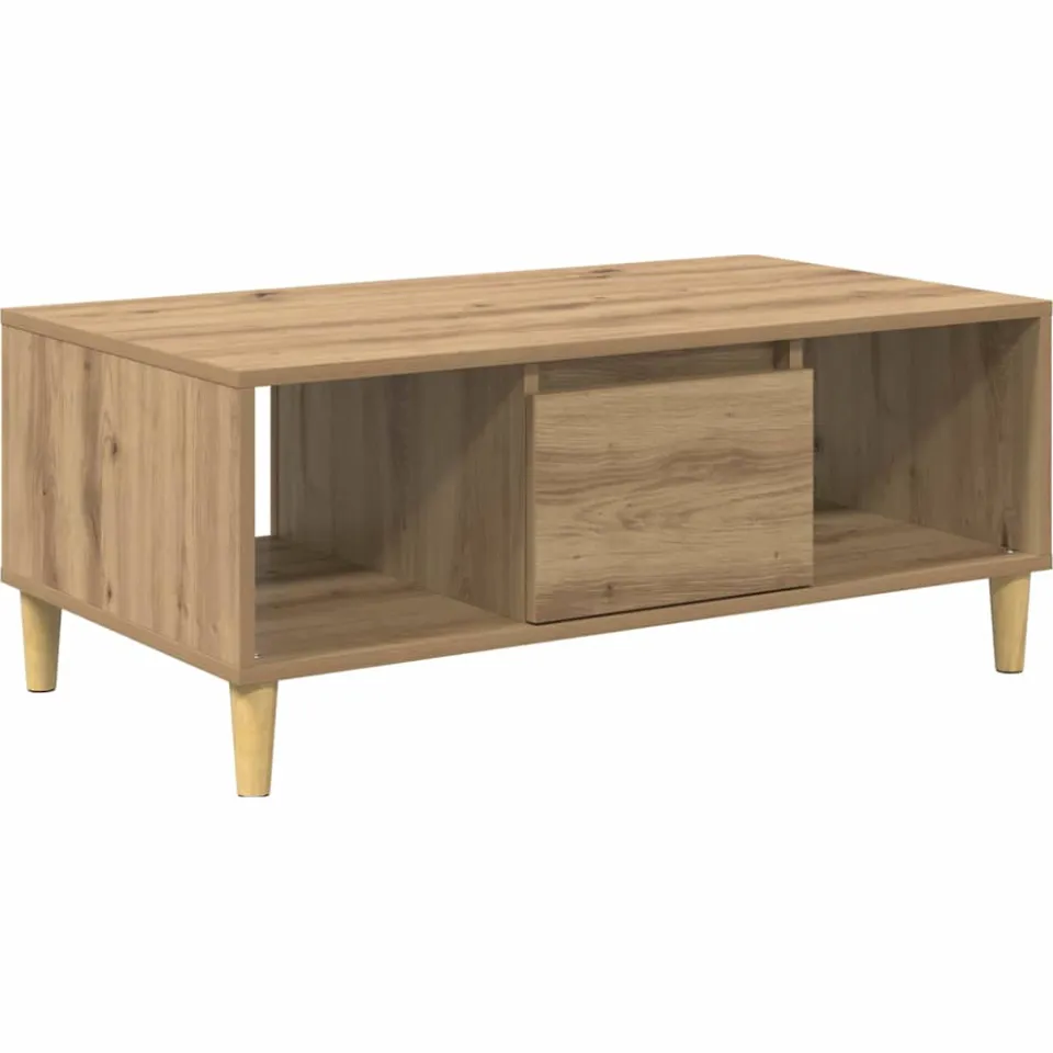 vidaXL Salontafel Artisan Eiken 90 x 50 x 26.5 cm Bewerkt hout, foto 3