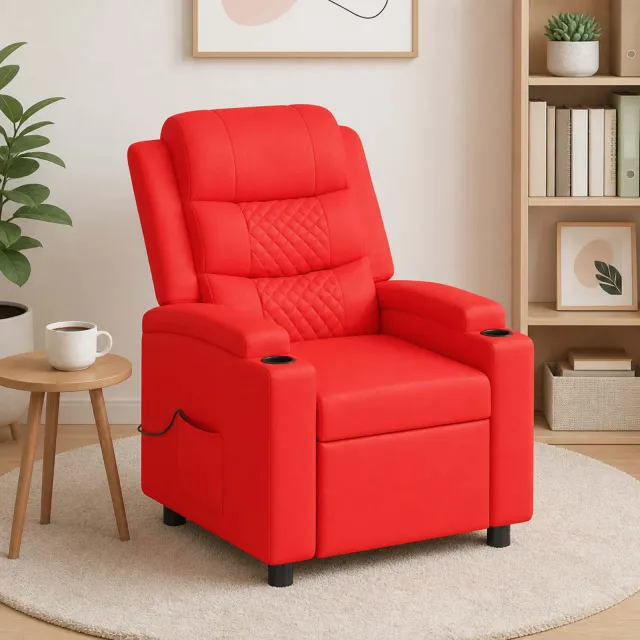 vidaXL Massage-relaxstoel Rood 75 x 93 x 98 cm Stof, foto 2