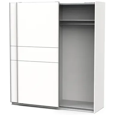 Kledingkast Ghost - Met 2 Schuifdeuren - Wit - 178x59x203cm
