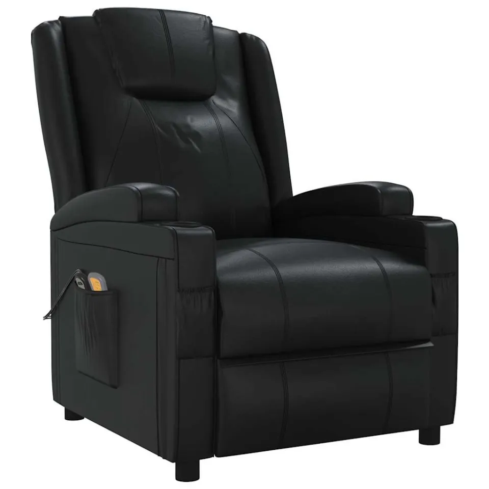 vidaXL Massagestoel elektrisch kunstleer zwart, foto 3
