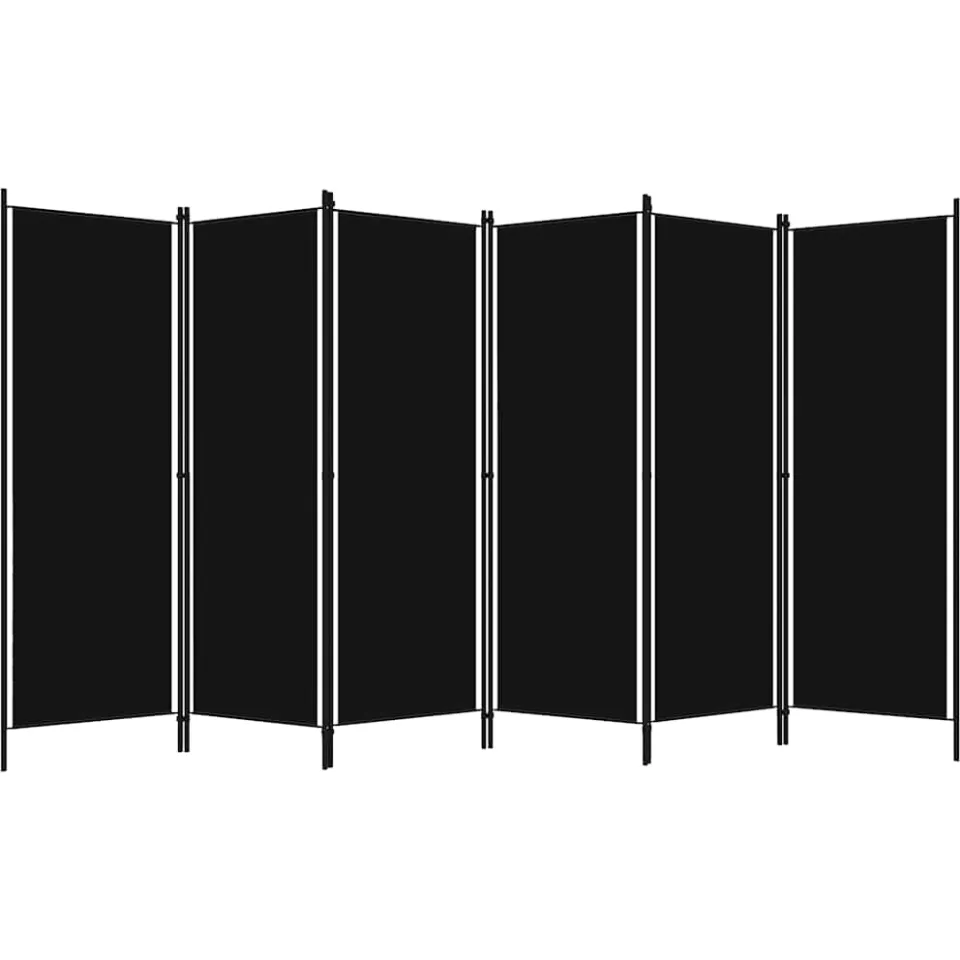 vidaXL Kamerscherm met 6 panelen 300x180 cm zwart, foto 3