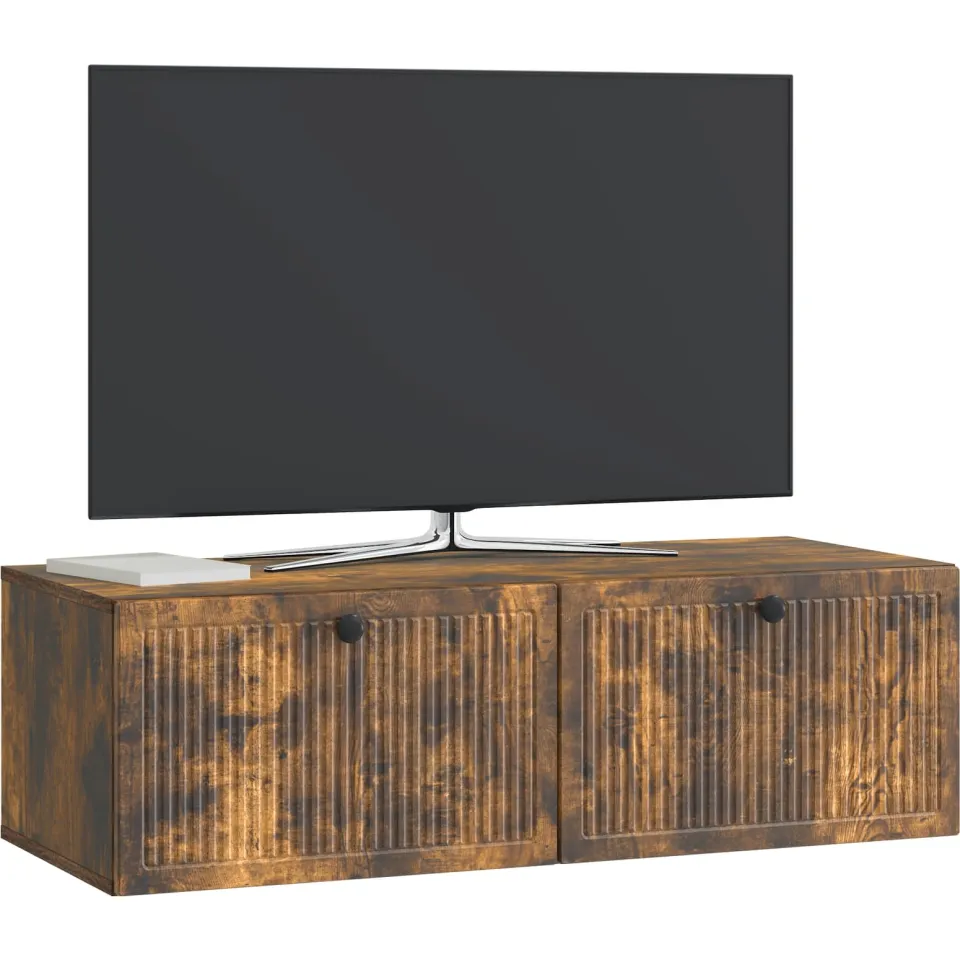 vidaXL Wandbeugel TV-kast Gerookt eiken 98 x 41 x 30 cm Bewerkt hout, foto 3