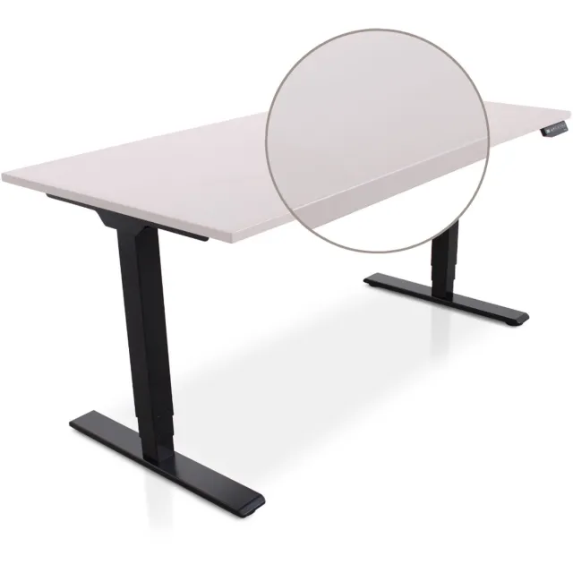 Multi Ratio Lineaflex MRC COMFORT Zit-Sta Bureau – Elektrisch Verstelbaar – 180x80 cm – Blad Sand Grey – Zwart Frame – ARBO Norm NEN-EN 527 – Met memorybediening – 100 KG Draagvermogen – 130 cm Hoog - Inclusief Kabelmanagement!