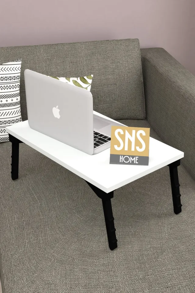 Bofigo SNS Home / Laptopstandaard / Ontbijttafel / Bureau / Laptoptafel / Bank Tafeltje / Wit / 60 cm