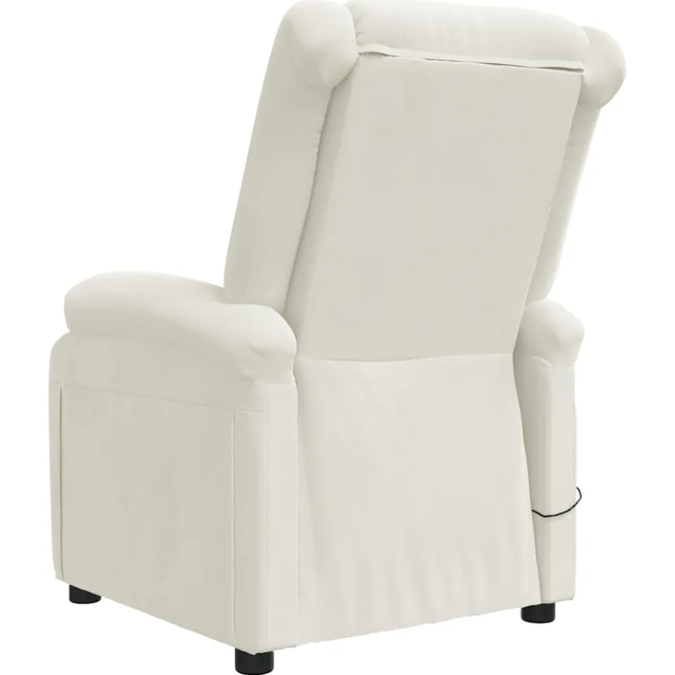 vidaXL Massagestoel fluweel crèmekleurig, foto 4