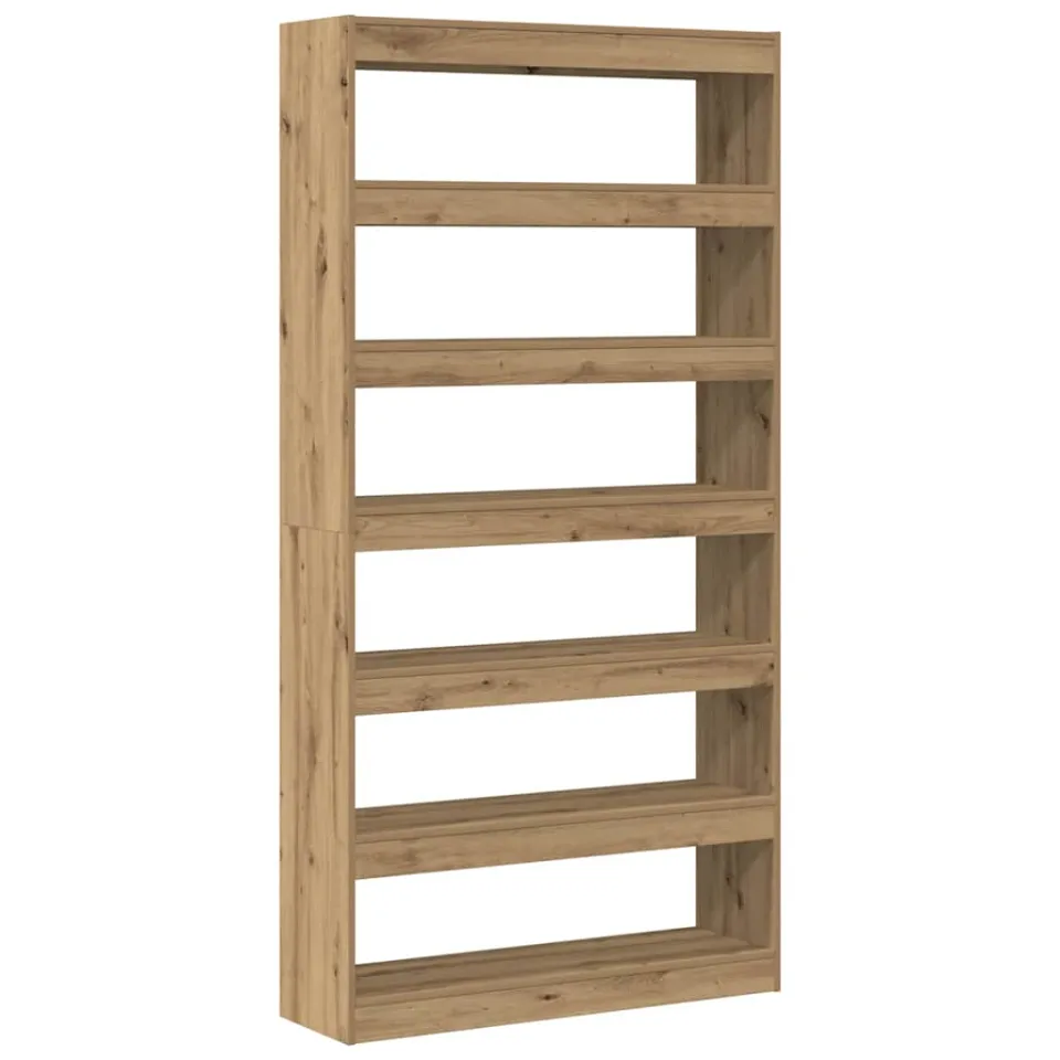 vidaXL Boekenkast 6-laags 100 x 30 x 198 cm Bewerkt hout Artisan Eik beige, foto 3
