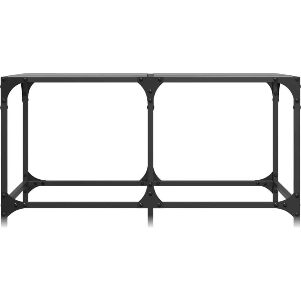 vidaXL Salontafel met zwart glazen blad 78,5x40x40 cm staal