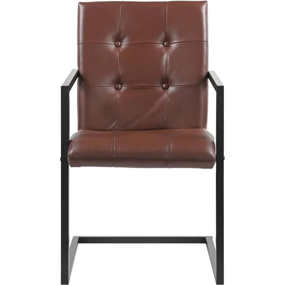 vidaXL Eetkamerstoelen 2 st echt leer bruin, foto 4