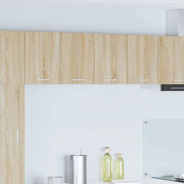 vidaXL Hangkast 2 st Sonoma eiken en wit 60 x 31 x 40 cm Bewerkt hout Bruin