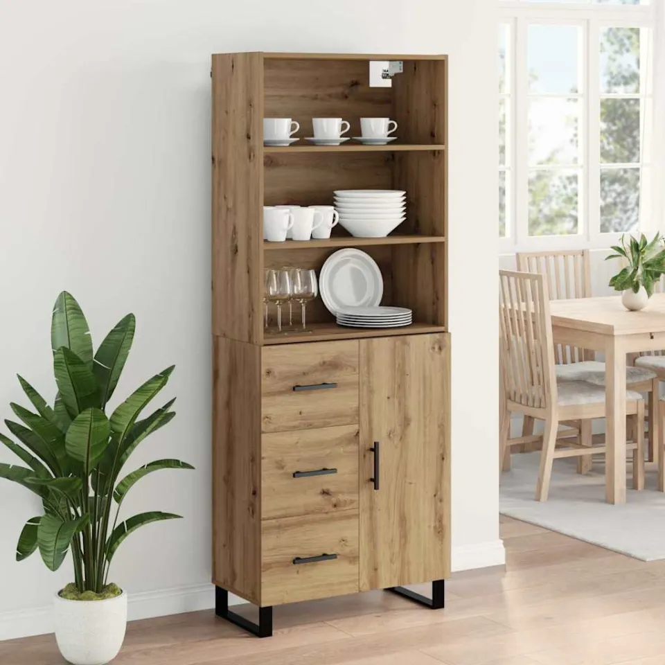 vidaXL Hoge kast 2 st Artisan Eiken 69,5 x 34 x 180 cm, foto 4