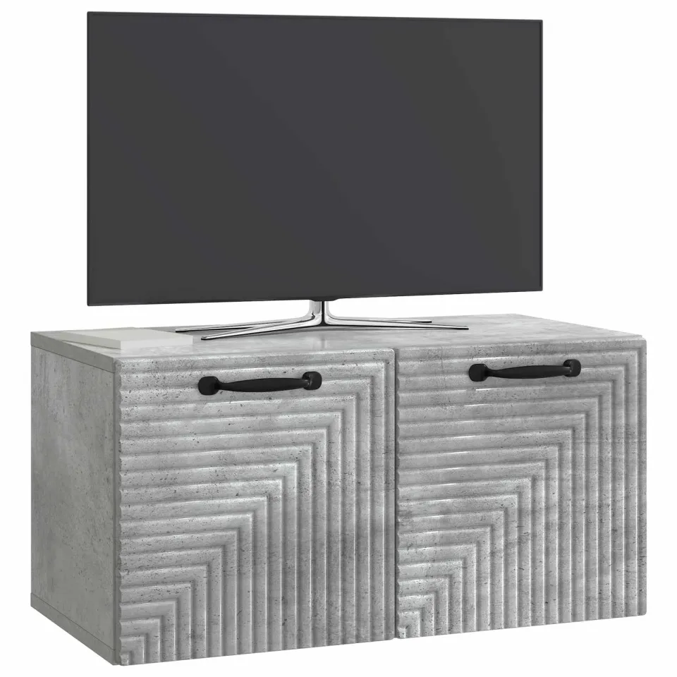 vidaXL Wandbeugel TV-kast Betongrijs 59,5 x 31 x 30 cm Bewerkt hout