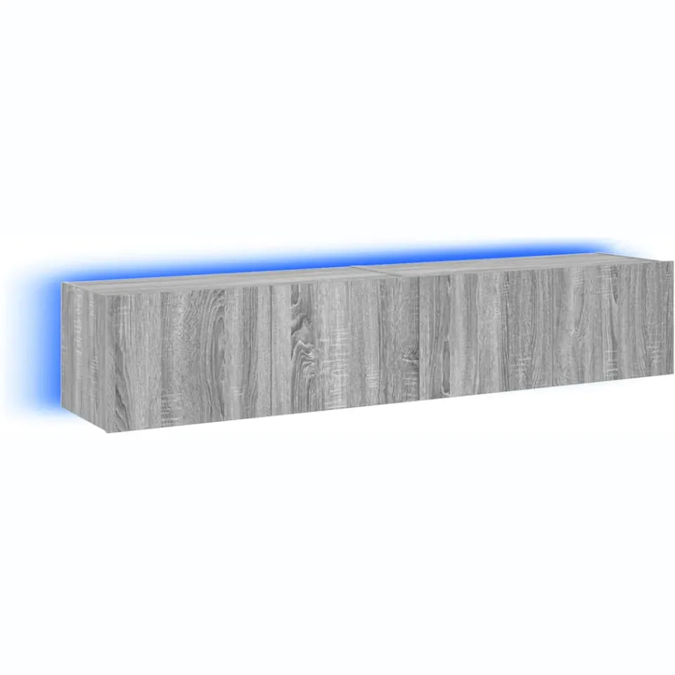 vidaXL Tv-wandmeubels met LED 2 st 80x35x31 cm grijs sonoma