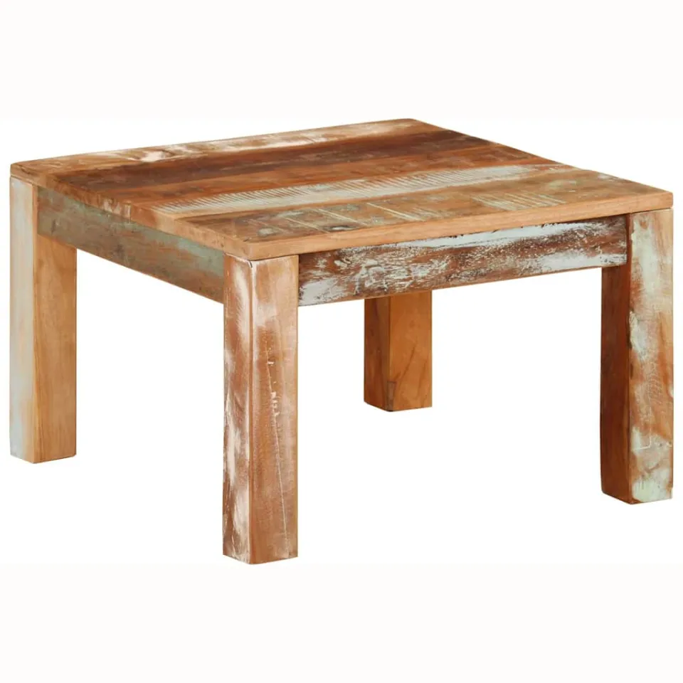 vidaXL Salontafel 55x55x35 cm massief gerecycled hout meerkleurig, foto 3