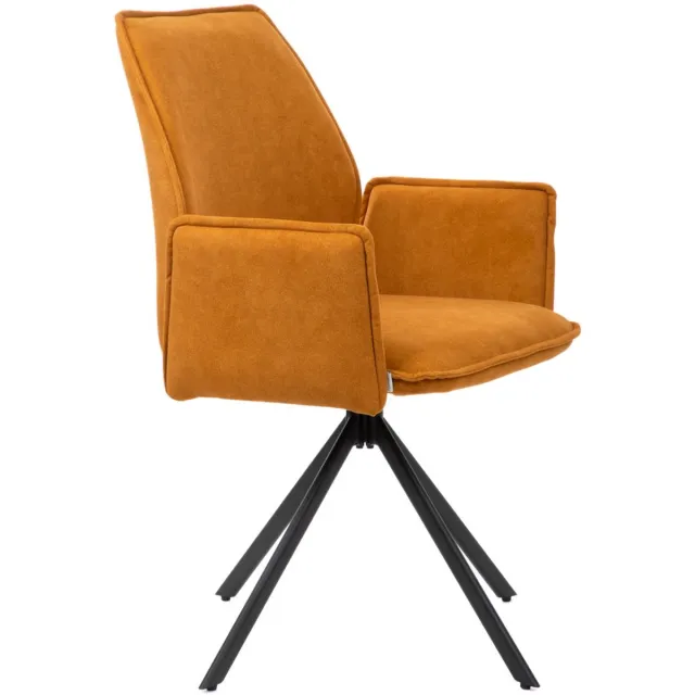 Homla LUGRO - Swivel Chair - Mustard - 56x60x82 cm Oranje en Zwart