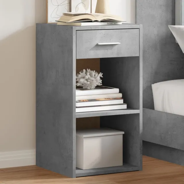 vidaXL Nachtkastjes 2 st 35x34x65 cm bewerkt hout betongrijs grijs, foto 2