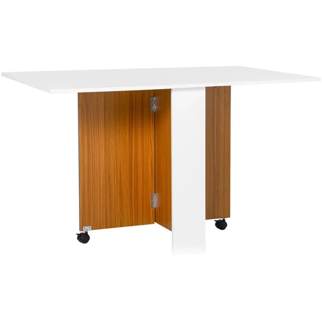 Sweiko Eettafel - Opvouwbaar - Draagbaar - 120×80×73 cm - Teak + Wit