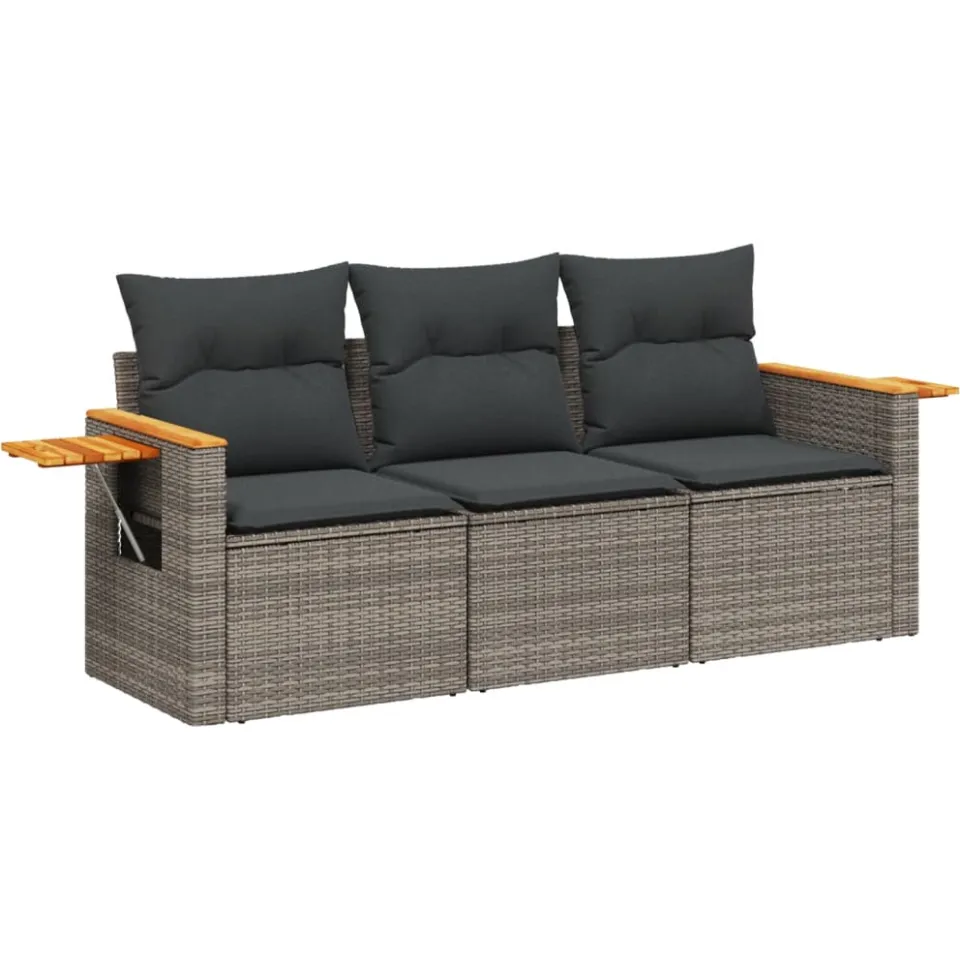 vidaXL Patio Sofa Set 3-zits Grey, foto 3