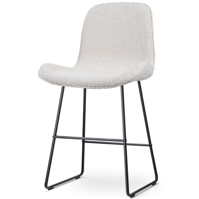 Nolon Nino-Fé barkruk bouclé beige - zwart onderstel - 65 cm, foto 2