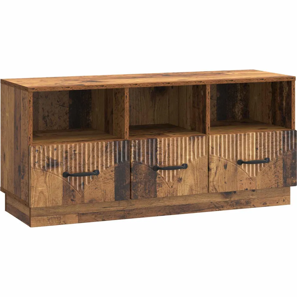vidaXL TV-kast met lade Oud hout 102 x 34,5 x 47 cm Bewerkt hout Bruin