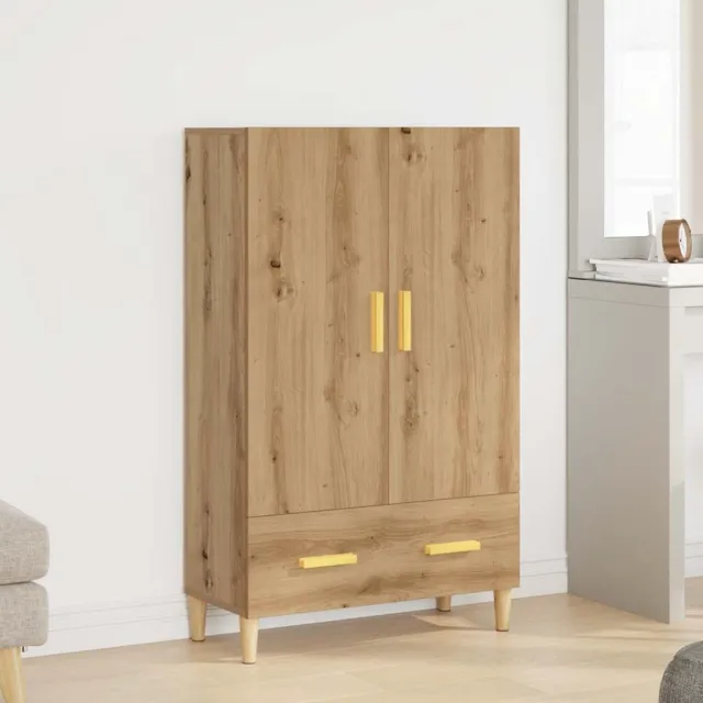 vidaXL Hoge kast 70x31x115 cm bewerkt hout artisanaal eikenkleur, foto 2
