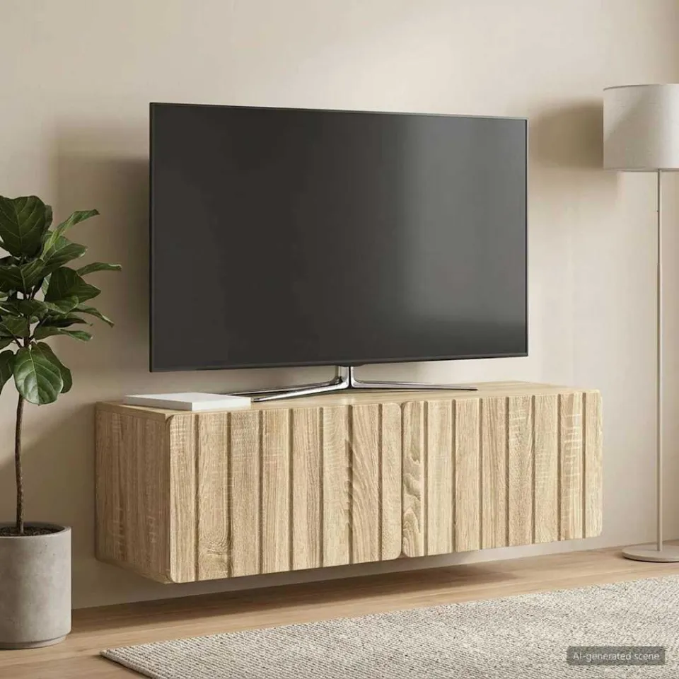 vidaXL Wandbeugel TV-kast 98 x 31 x 30 cm Sonoma Eiken Bewerkt hout, foto 4