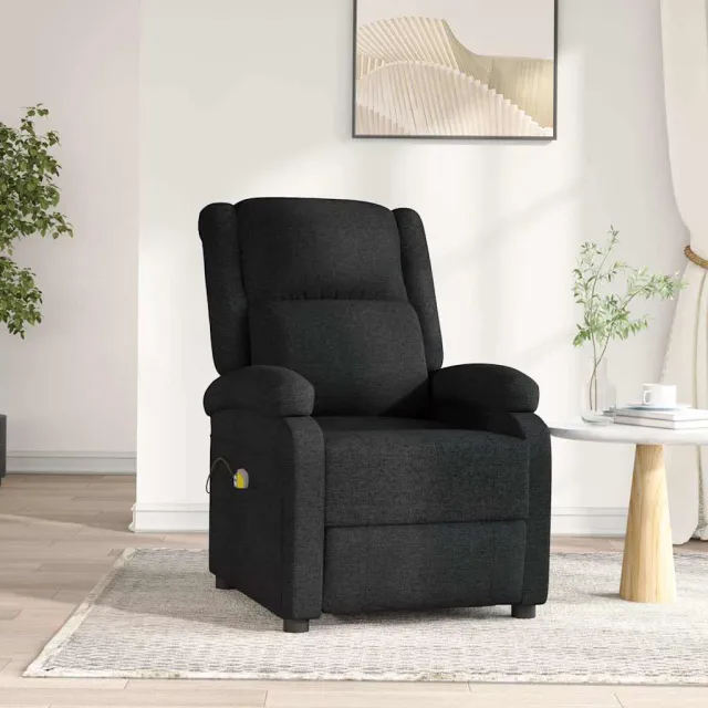 vidaXL Massagestoel elektrisch stof zwart, foto 2