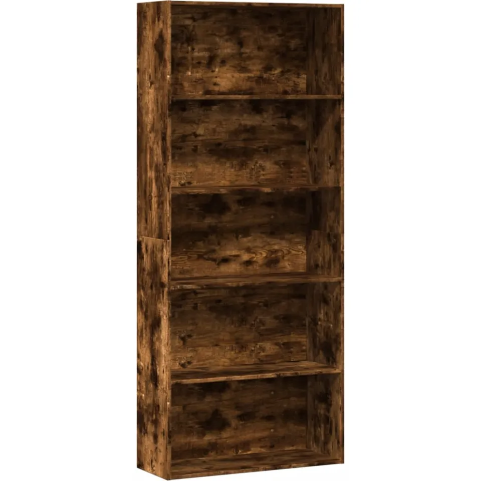 vidaXL Boekenkast 80x30x189 cm bewerkt hout gerookt eikenkleurig, foto 3