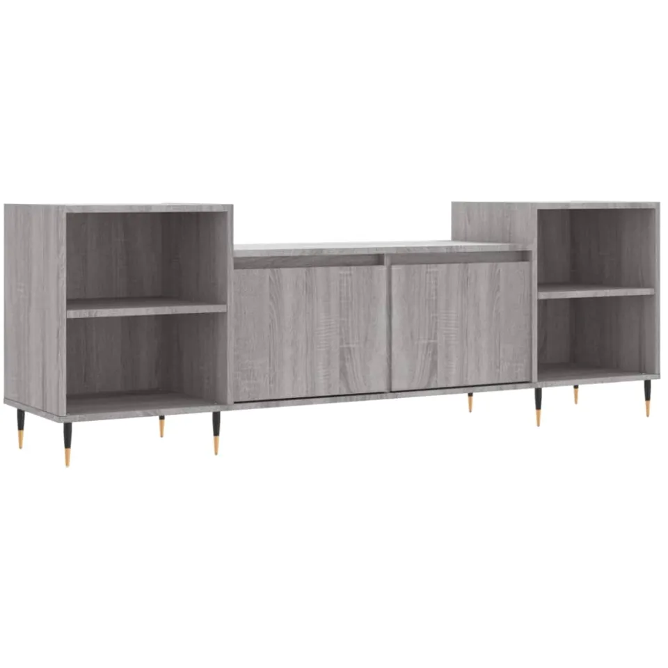 vidaXL Tv-meubel 160x35x55 cm bewerkt hout grijs sonoma eikenkleurig, foto 3