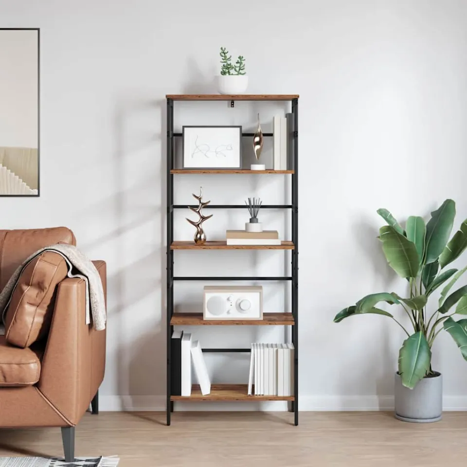 vidaXL Boekenkast 4-laags 60 x 29,5 x 149 cm Bewerkt hout Oud Hout bruin, foto 3