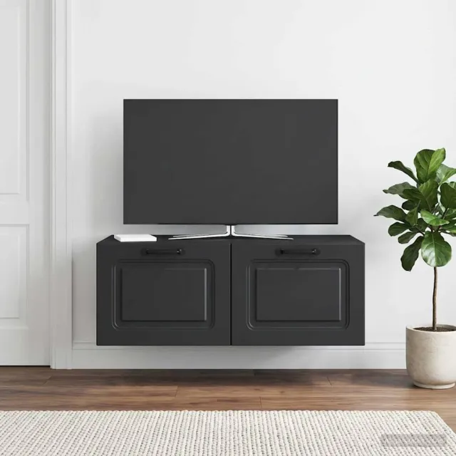 vidaXL Wandbeugel TV-kast Zwart 78,5 x 41 x 30 cm Bewerkt hout