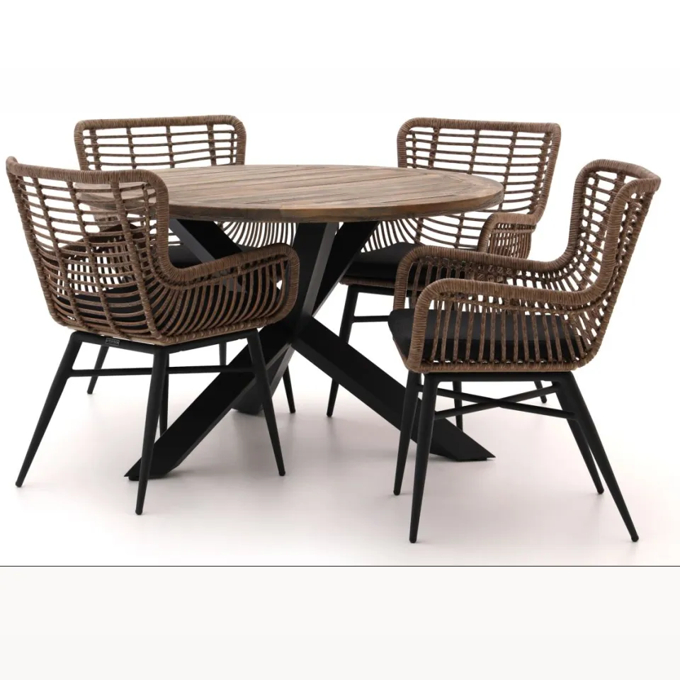 Intenso Furniture Intenso Asti/Rough-Y Ø120cm dining tuinset 5-delig Grijs