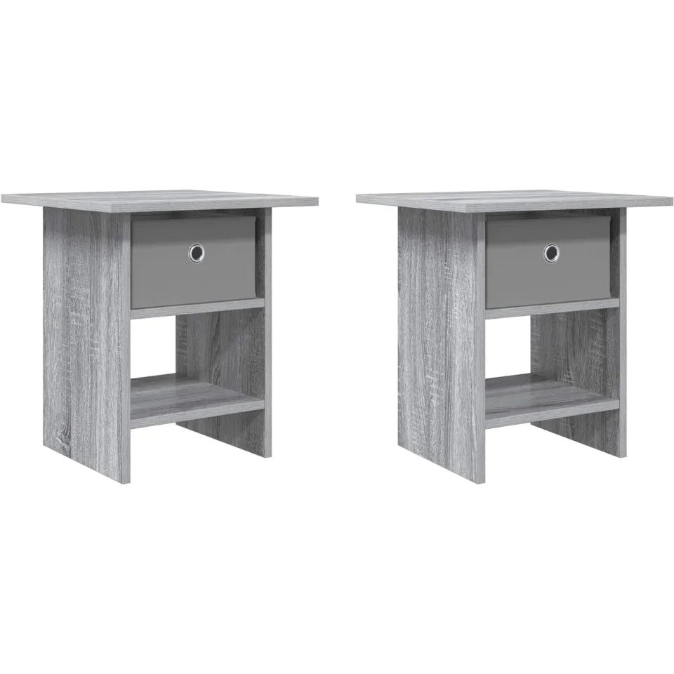 vidaXL Nachtkastje 2 st Grijs Sonoma 41 x 40 x 45 cm Bewerkt hout, foto 3