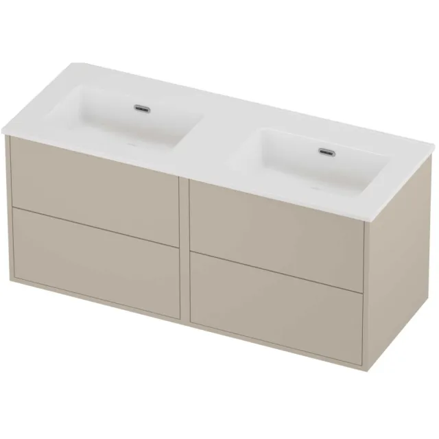 Proline Tribute Badmeubelset Porselein Elegant Zonder Gat 120x46x54 cm Glans Wit Soft Linen Beige