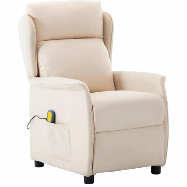 vidaXL Massagestoel Crème 93.5 x 67.5 x 101.5 cm Stof