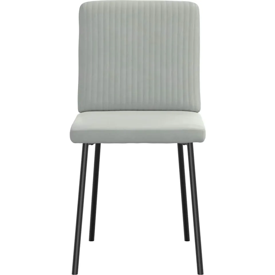 vidaXL Eetkamerstoelen 2 st fluweel lichtgrijs grijs, foto 4
