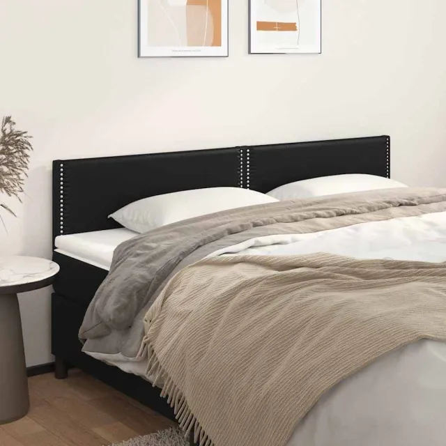 vidaXL Hoofdborden 200x5x78/88 cm kunstleer zwart